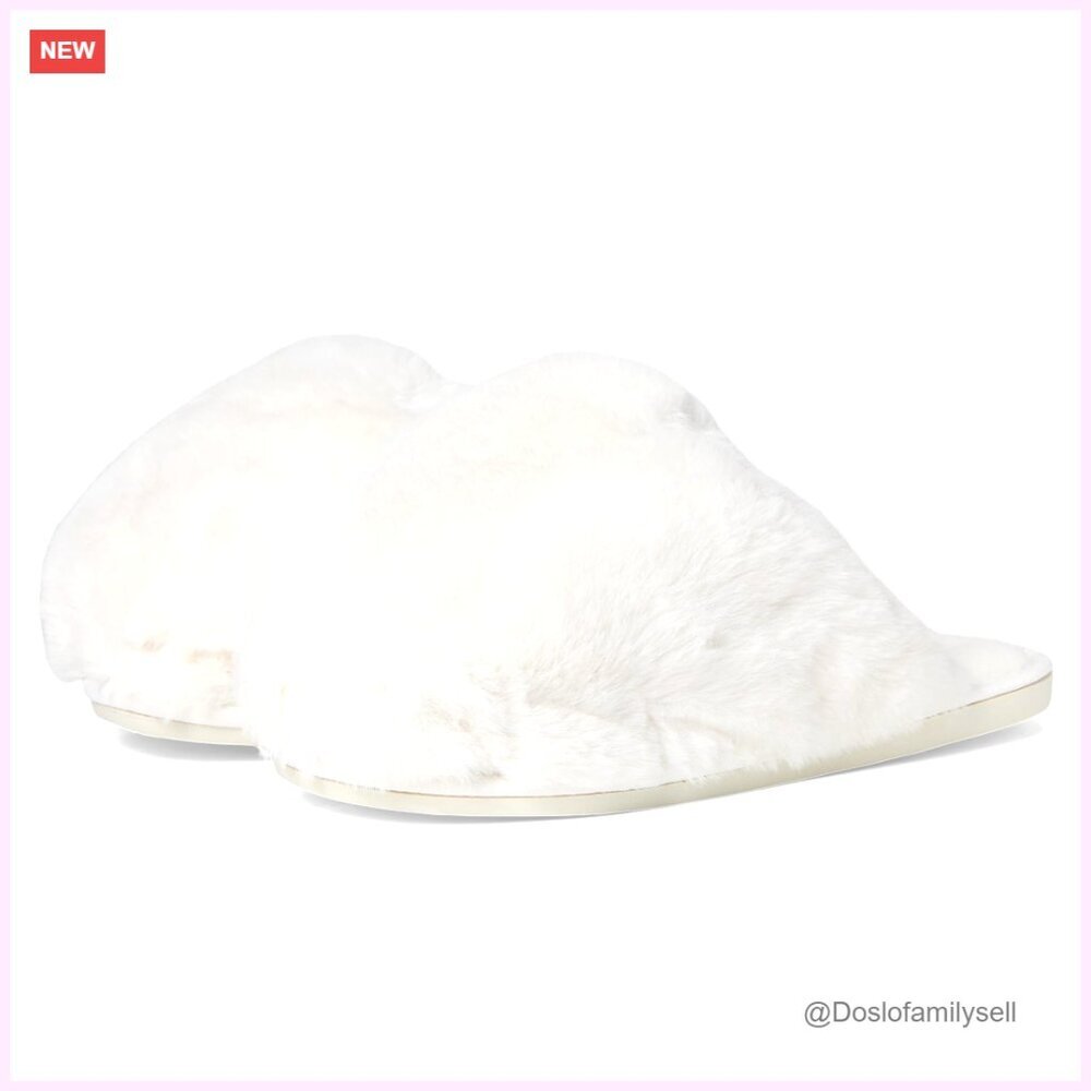 Fluffy Backless Slippers with Faux Fur Uppers and Rubber Sole